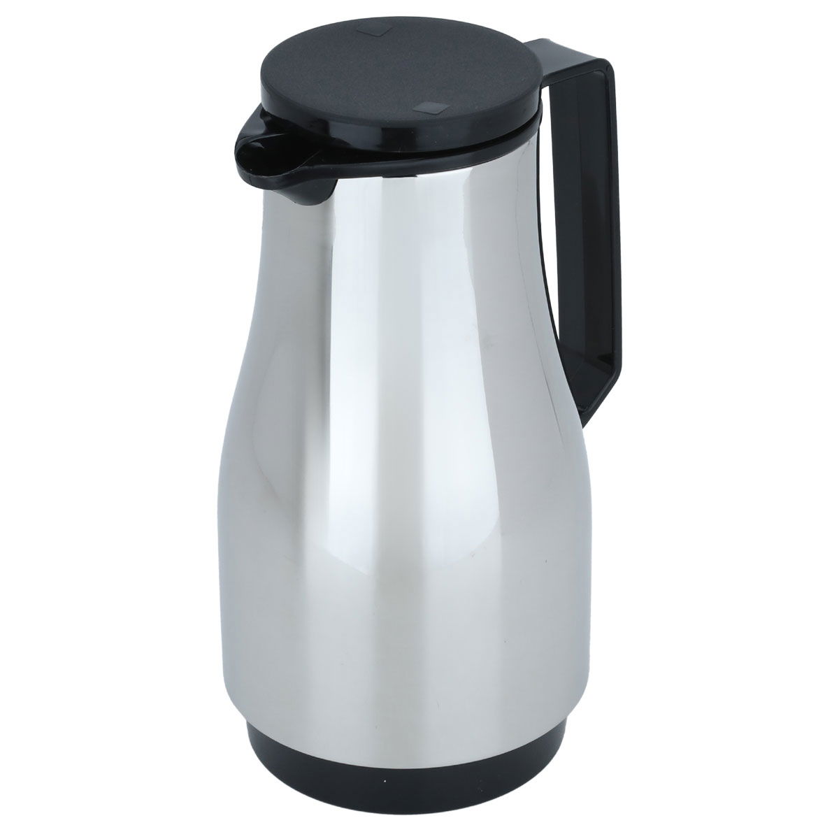 ترمس هيلوز، 1 لتر، حافظة داخلية زجاج حراري، هيكل خارجي بلاستيك - أسود فضي product image 2