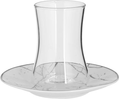 طقم بيالات شاي زجاج السيف غاليري، 12 قطعة - فضي product image 2