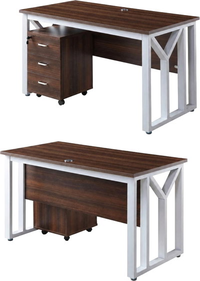 مكتب إداري خشب MDF، 140x70x75 سم - خشبي غامق ابيض product image 1