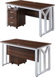 مكتب إداري خشب MDF، 140x70x75 سم - خشبي غامق ابيض product image 1