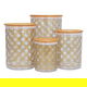 طقم علب بلاستيك السيف غاليري، 4 قطع، منقوش ذهبي - شفاف product image 1
