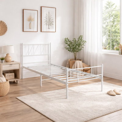 سرير هيكل حديد، 190×70×86 سم - أبيض product image 1