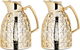 Al Saif Gallery Andalusia thermos set, 0.75/1 liter, glass inner container, plastic outer shell - silver and gold product image 1