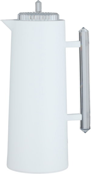 Glory Lean Thermos, 1 Liter, Glass Inner Container, Push Button, Transparent Handle - White product image 2