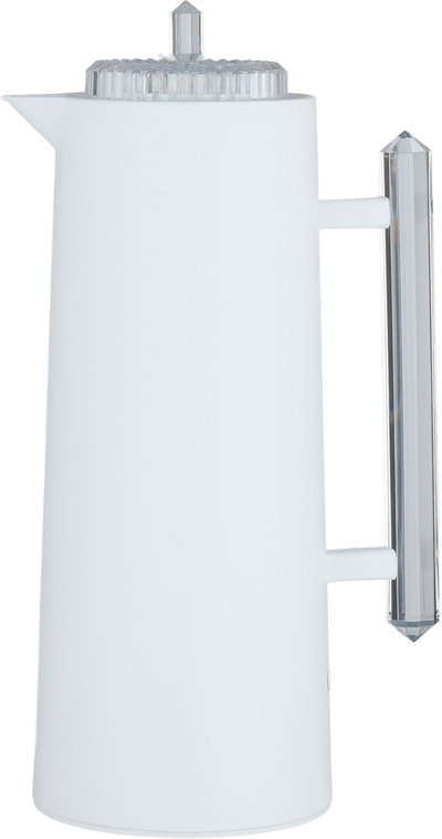 Glory Lean Thermos, 1 Liter, Glass Inner Container, Push Button, Transparent Handle - White product image 2
