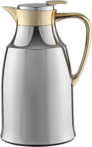 Al Saif Gallery Diriyah Thermos, 1.3 liters, thermal glass inner container, steel outer shell - silver gold product image 2