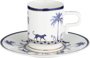 Al Saif Gallery Turkish Porcelain Coffee Cup Set, 14cm, 12 Pieces, Saucers - White/Blue product image 2