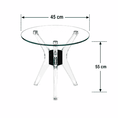 طقم طاولات زجاج و ستيل و اكرليك، 5 قطع - شفاف اسود product image 3