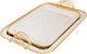 Al Saif Gallery steel topper set, 52x37x3 / 44x30x3 cm, rectangle, gold edges, 2 pieces - silver product image 1