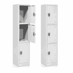 دولاب امانات حديد، 183×40×45 سم، 3 درفة - رمادي product image 2