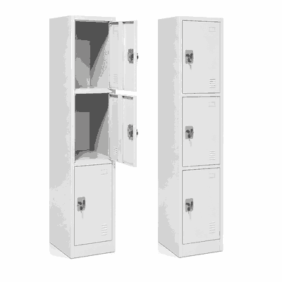 دولاب امانات حديد، 183×40×45 سم، 3 درفة - رمادي product image 2