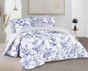 طقم لحاف ساليرنو مايكروفايبر، 240x260 سم، نفرين، 9 قطع - ابيض ازرق product image 2
