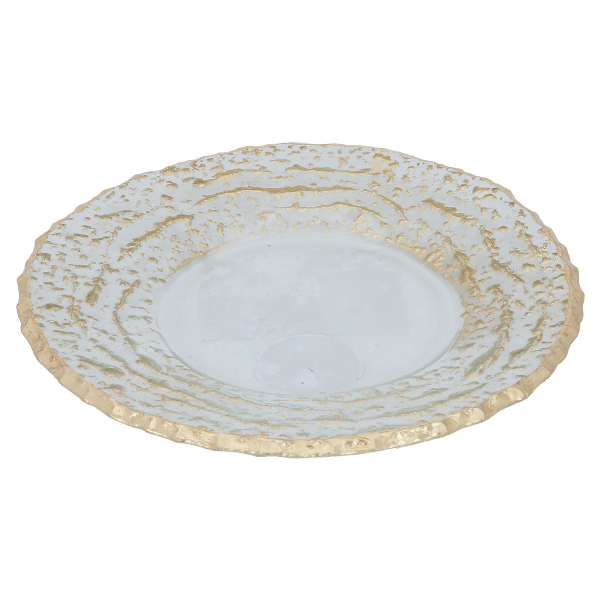 صحن حلا زجاج السيف غاليري، 21×2 سم، بحافة ذهبي، دائري - شفاف product image 2