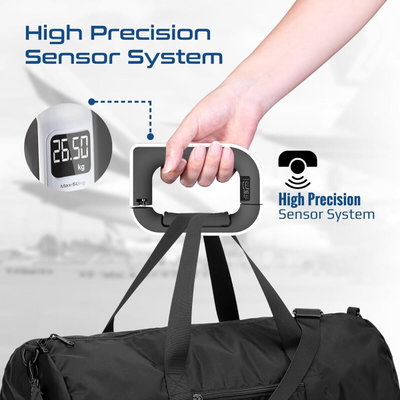 Promate ABS Silicone Travel Luggage Scale, 50 kg, LCD Display - White/Black product image 2