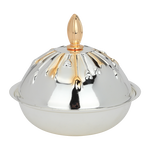 Steel Tamriya   with gold embossed cover Al Saif Gallery, 14.7x14.7x7.2 cm, round - silver product image 2