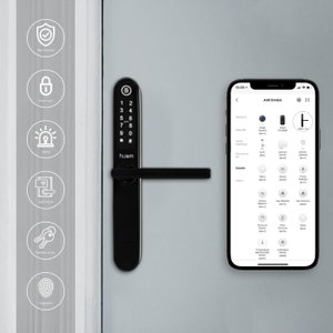 Hume Smart Door Lock, 4 AAA Batteries, Supports Wi-Fi and Bluetooth, 28 x 3.8 cm - Black product image 2