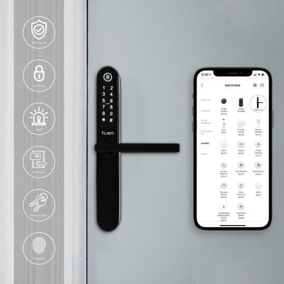 Hume Smart Door Lock, 4 AAA Batteries, Supports Wi-Fi and Bluetooth, 28 x 3.8 cm - Black product image 2