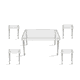 طقم طاولات اكريلك و زجاج، 5 قطع - شفاف product image 3