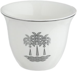 طقم فناجين قهوة سعودي بورسلان السيف غاليري، 12 قطعة، منقوش - أبيض رمادي product image 2