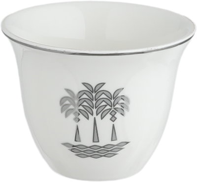 طقم فناجين قهوة سعودي بورسلان السيف غاليري، 12 قطعة، منقوش - أبيض رمادي product image 2