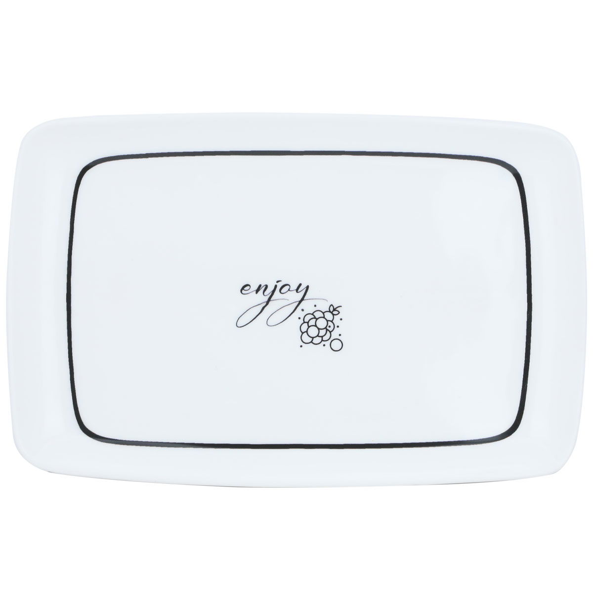 Al Saif Gallery plastic serving plate, 25 x 34 cm, black-white pattern product image 2