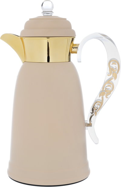 Al Saif Gallery Qamar thermos set, 1 liter, thermal glass inner container, steel outer shell - beige product image 7