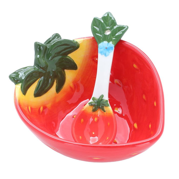 Al Saif Gallery porcelain bowl, 15 x 13 x 6 cm, strawberry shape - red product image 2