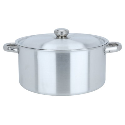 Robust aluminum pot with lid and handles, 30 cm, round - silver product image 2