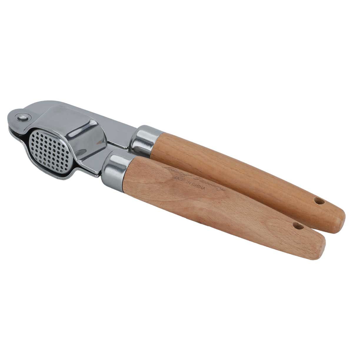 Al Saif Gallery Steel Garlic Press, Round, Wooden Handle - Brown product image
