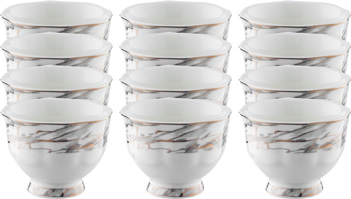 Al Saif Gallery porcelain coffee cup set, 12 pieces - white product image 1