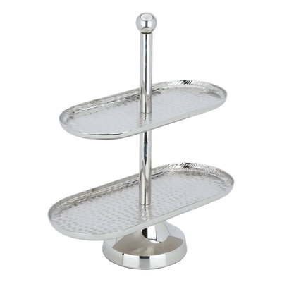 SteelAl Saif Gallery serving stand, 2 levels, oval - silver product image 2