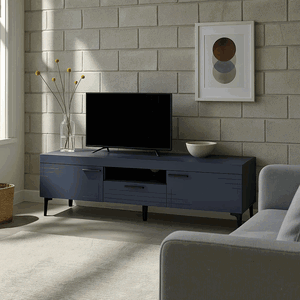 وحدة تلفاز مودرن خشب MDF، 46×140×40 سم - رمادي غامق product image