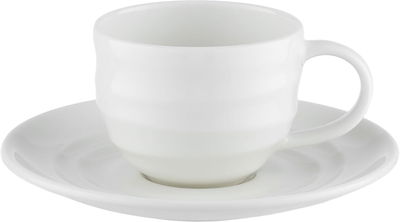 فنجان قهوة بورسلان السيف غاليري، 90 مل، الصحن 12.5 سم - أبيض product image 1