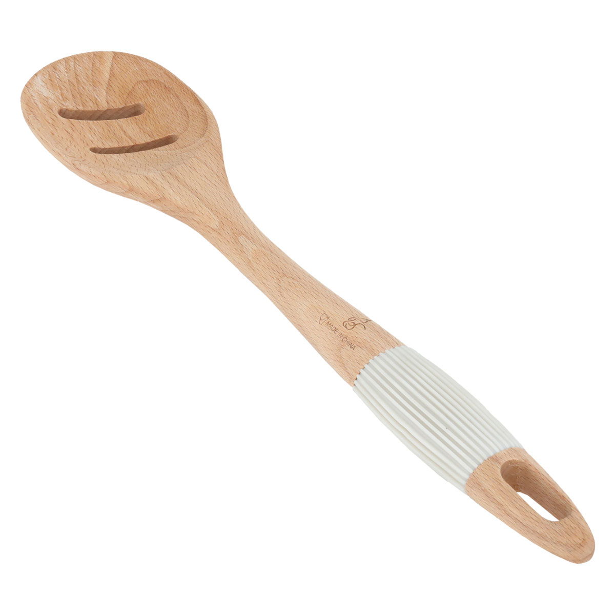 Al Saif Gallery wooden spoon, plastic handle, perforated - wooden product image 1