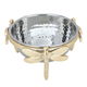 Al Saif Gallery steel bowl, 18.5 x 18.5 x 9 cm, round, gold butterfly legs, small - silver product image 2