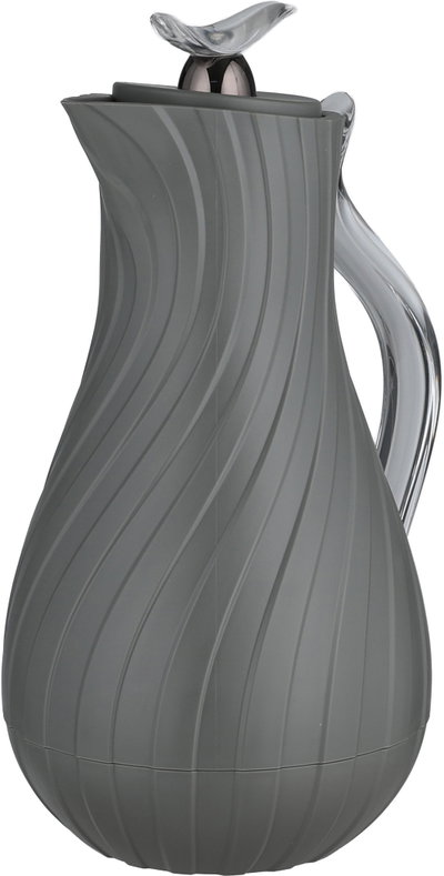 Glory Layal Thermos, 1 Liter, Glass Interior, Transparent Handle, Push-Button Lid - Dark Gray product image 4