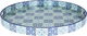Al Saif Gallery wooden serving tofir, 23 x 2 cm, round - blue product image 1