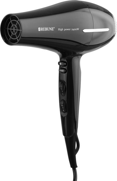 مجفف شعر ريبون، 2400 واط، 7x21x20 سم، قطعة توجيه - أسود فضي product image 1