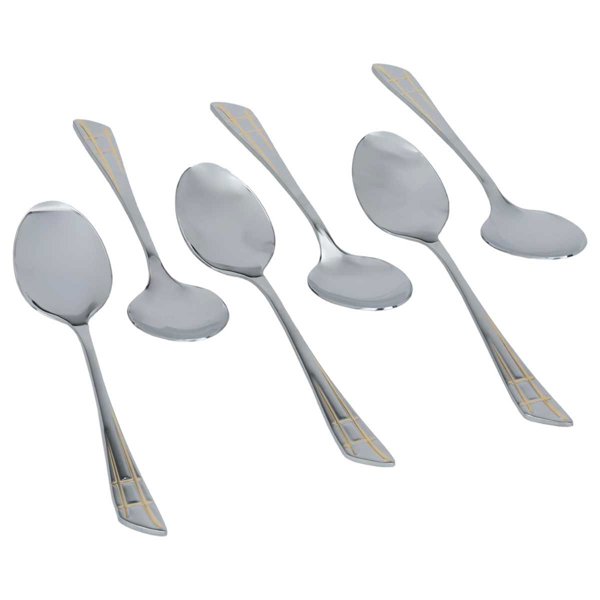 Al Saif Gallery Steel Eating Spoon Set, 6 Pieces - Silver product image 2