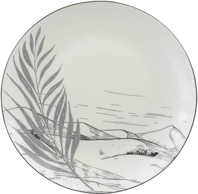 طقم ستاند كيك بورسلان السيف غاليري، 9 قطع، مشجر، قاعدة - ابيض فضي product image 5