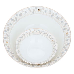 طقم سفرة بورسلان السيف غاليري، 86 قطعة، شكل سداسي - أبيض product image 3