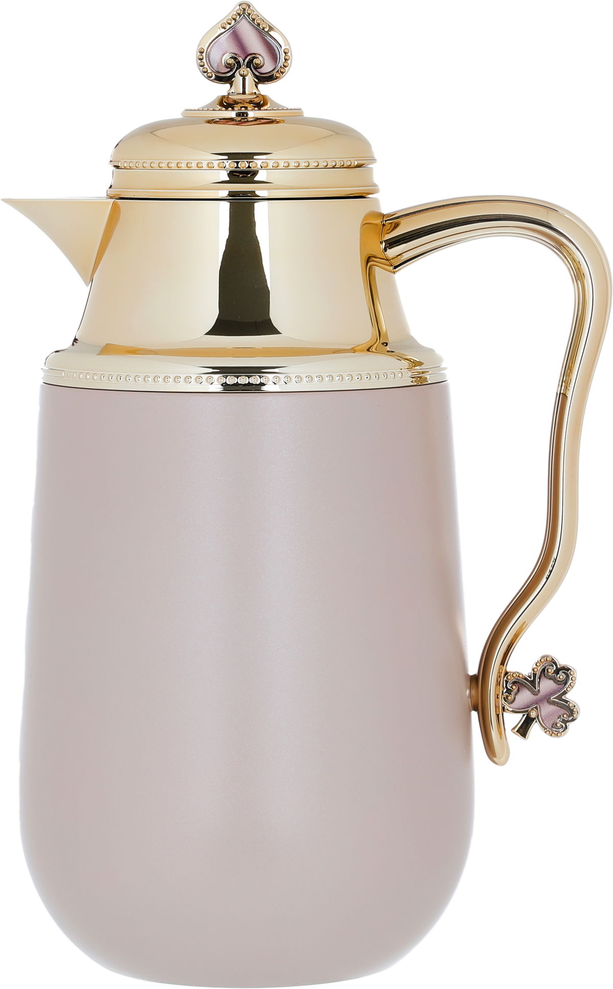 Al Saif Gallery Fatima thermos set, 1/0.7 litre, gilded, two pieces, thermal glass inner case, steel outer shell - brown product image 6