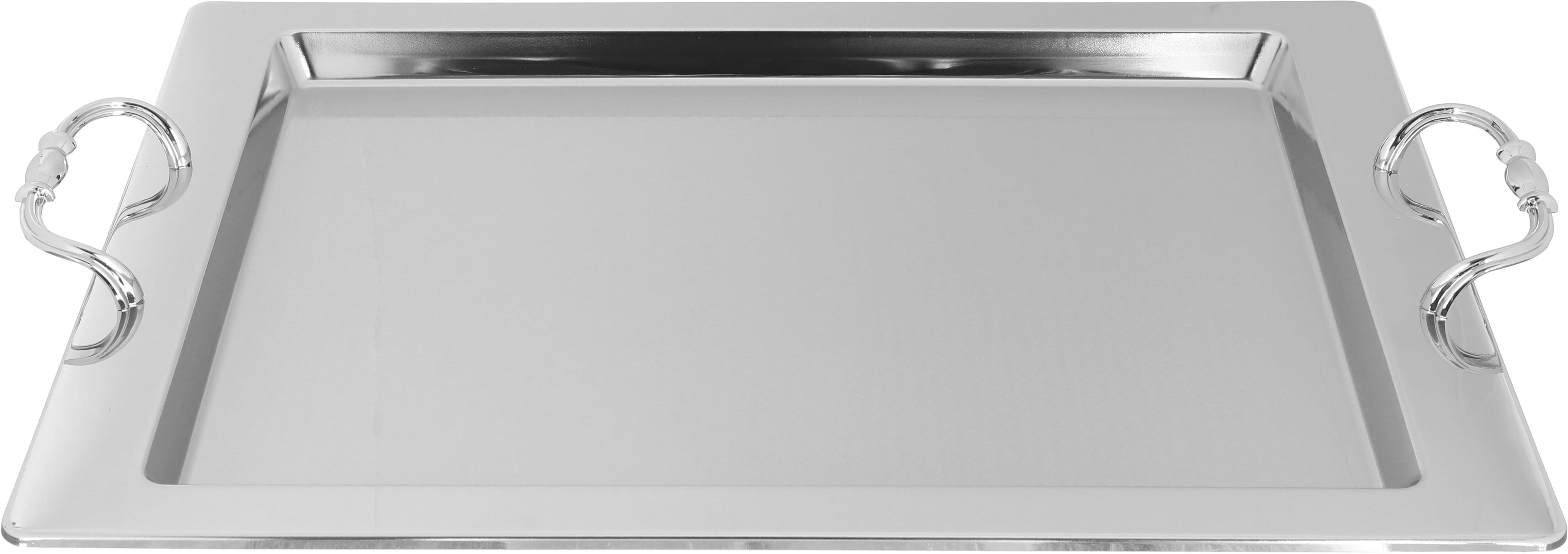 Safa Plus Alsaif Plus Steel Serving Treys Set, 3 pieces, rectangular - silver product image 3