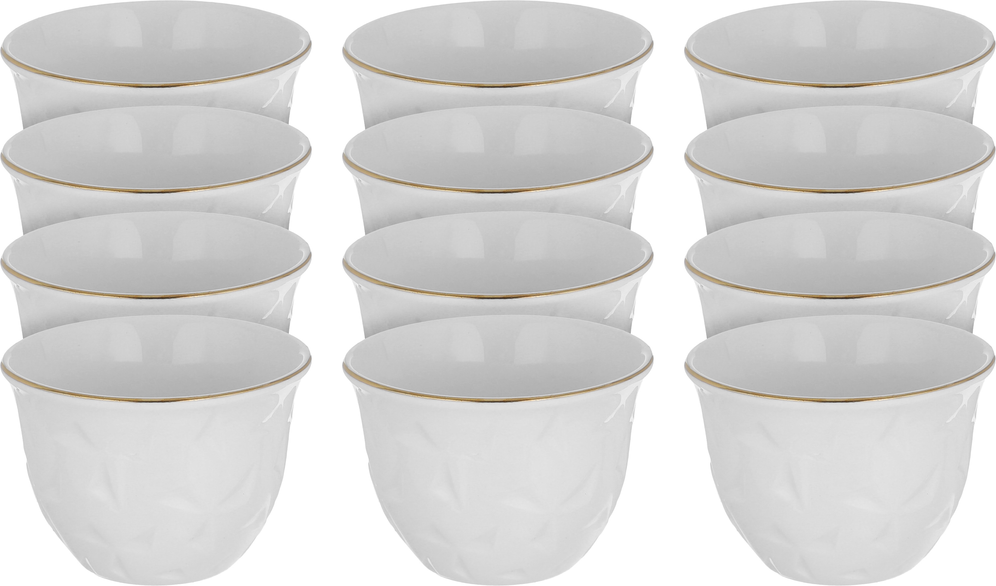 Al Saif Gallery Porcelain Arabic Coffee Cups Set, 0.2 Liter, 12 Pieces - White product image