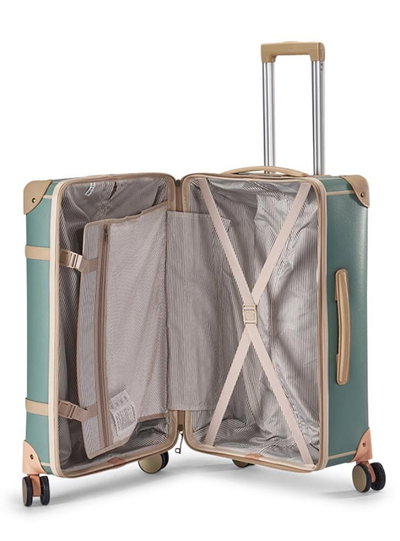 طقم شنط سفر جلد صناعي ليمرا، 3 مقاسات، 4 عجلات، GL-9903 - تركواز بيج product image 4