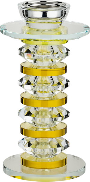 مبخرة زجاج السيف غاليري، قاعدة دائرية، 9.5x9.5x28 سم - شفاف اصفر product image 2