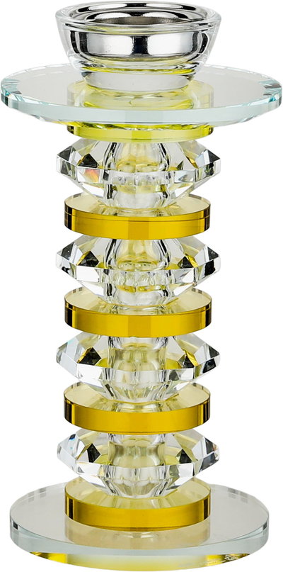 مبخرة زجاج السيف غاليري، قاعدة دائرية، 9.5x9.5x28 سم - شفاف اصفر product image 2