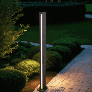 Norco Modern Aluminum Glass Garden Post, 125 x 16.5 cm, T5 Base - Black product image