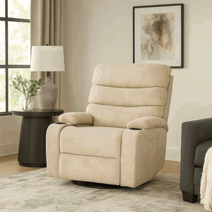 كرسي استرخاء دوار قماش، 100×80×50 سم - بني product image 2