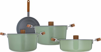 طقم قدور طهي سيراميك تورنادو، 7 قطع - اخضر product image 2